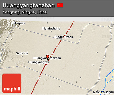Shaded Relief 3D Map of Huangyangtanzhan