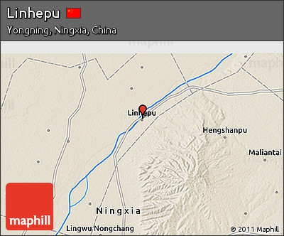 Shaded Relief 3D Map of Linhepu