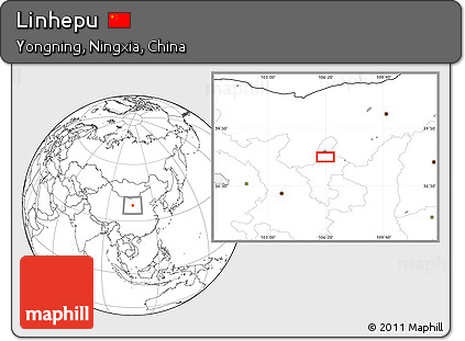 Blank Location Map of Linhepu