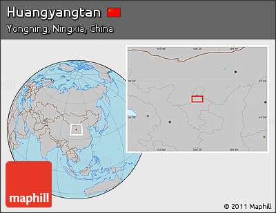 Gray Location Map of Huangyangtan