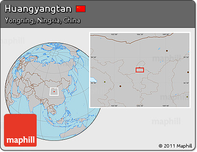 Gray Location Map of Huangyangtan