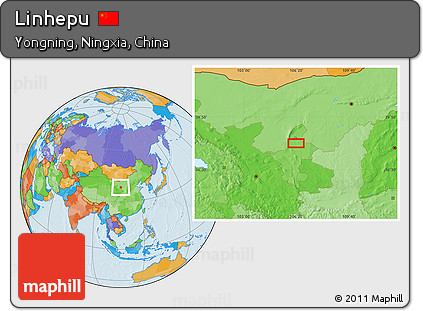 Political Location Map of Linhepu