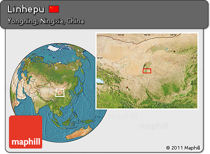Satellite Location Map of Linhepu