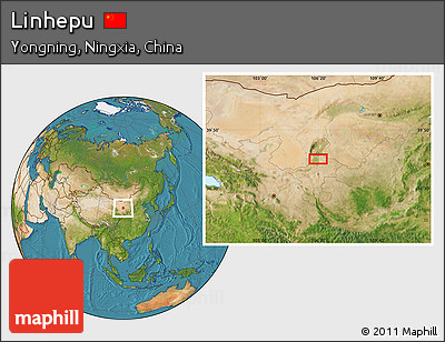 Satellite Location Map of Linhepu