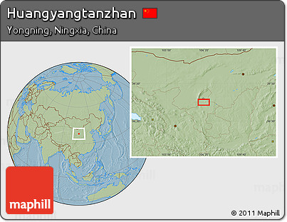 Savanna Style Location Map of Huangyangtanzhan, hill shading
