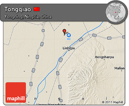 Shaded Relief Map of Tongqiao