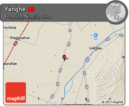 Shaded Relief Map of Yanghe