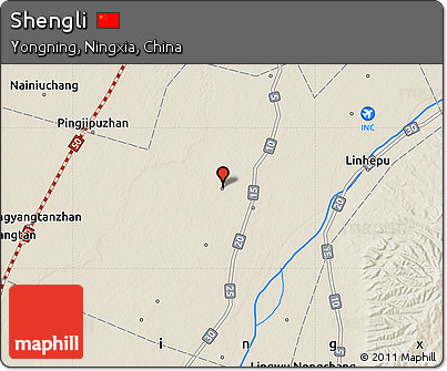 Shaded Relief Map of Shengli