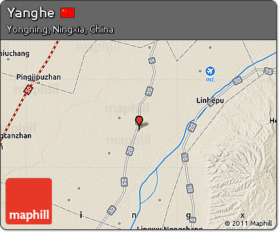 Shaded Relief Map of Yanghe