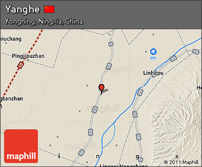 Shaded Relief Map of Yanghe