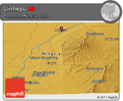 Physical Panoramic Map of Linhepu