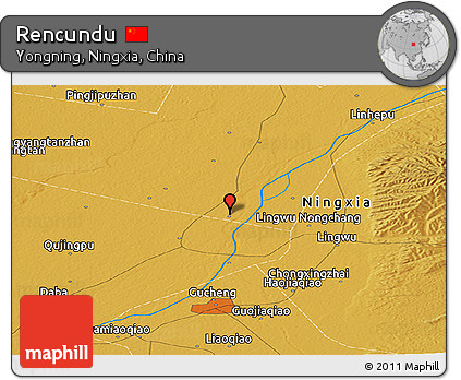 Physical Panoramic Map of Rencundu