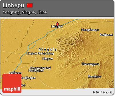 Physical Panoramic Map of Linhepu