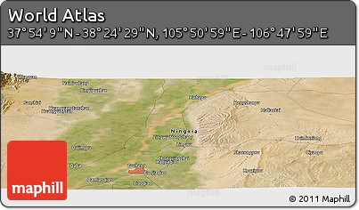 Satellite Panoramic Map of the Area around 38° 9' 19" N, 106° 19' 29" E