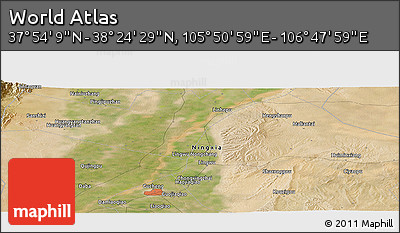 Satellite Panoramic Map of the Area around 38° 9' 19" N, 106° 19' 29" E