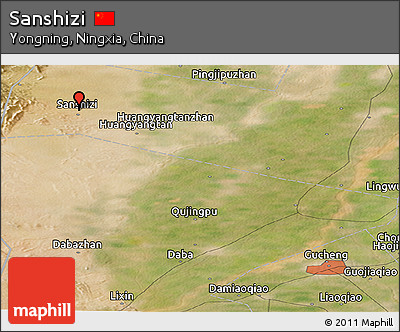 Satellite Panoramic Map of Sanshizi