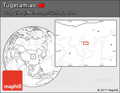 Blank Location Map of Tugetamiao