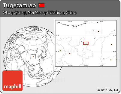 Blank Location Map of Tugetamiao