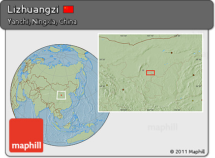 Savanna Style Location Map of Lizhuangzi, hill shading