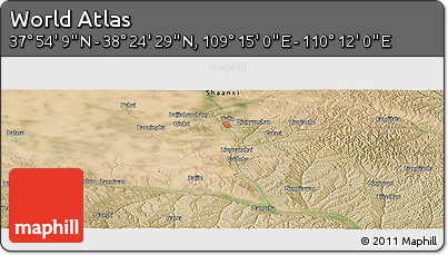 Satellite Panoramic Map of the Area around 38° 9' 19" N, 109° 43' 29" E