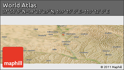 Satellite Panoramic Map of the Area around 38° 9' 19" N, 109° 43' 29" E