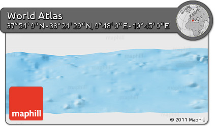 Physical Panoramic Map of the Area around 38° 9' 19" N, 10° 16' 30" E