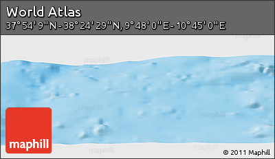 Physical Panoramic Map of the Area around 38° 9' 19" N, 10° 16' 30" E