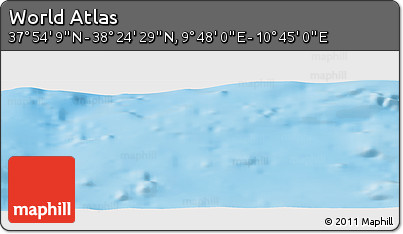 Physical Panoramic Map of the Area around 38° 9' 19" N, 10° 16' 30" E