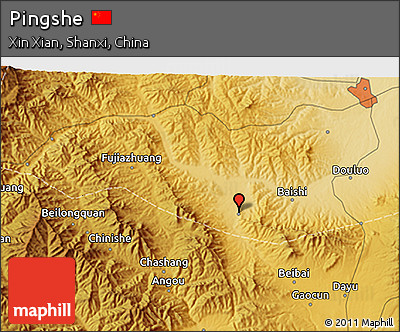 Physical 3D Map of Pingshe