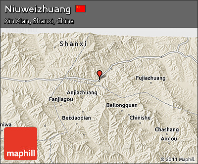 Shaded Relief 3D Map of Niuweizhuang