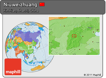 Political Location Map of Niuweizhuang