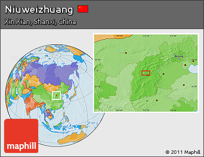 Political Location Map of Niuweizhuang