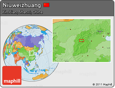 Political Location Map of Niuweizhuang