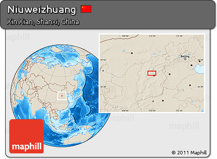 Shaded Relief Location Map of Niuweizhuang