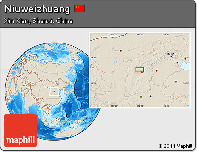 Shaded Relief Location Map of Niuweizhuang