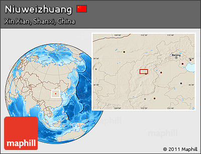 Shaded Relief Location Map of Niuweizhuang