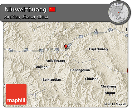 Shaded Relief Map of Niuweizhuang
