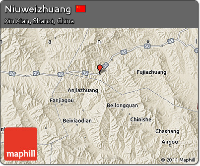 Shaded Relief Map of Niuweizhuang