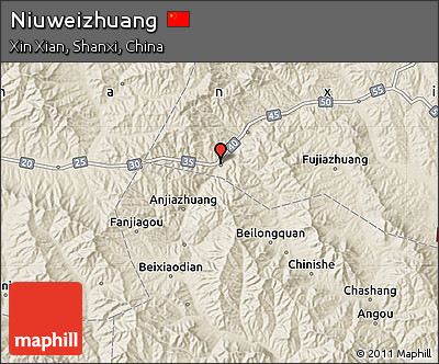 Shaded Relief Map of Niuweizhuang