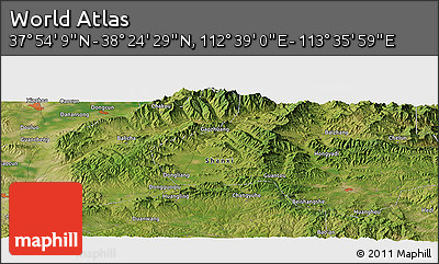 Satellite Panoramic Map of the Area around 38° 9' 19" N, 113° 7' 30" E