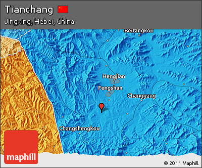 Political 3D Map of Tianchang