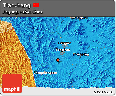 Political 3D Map of Tianchang