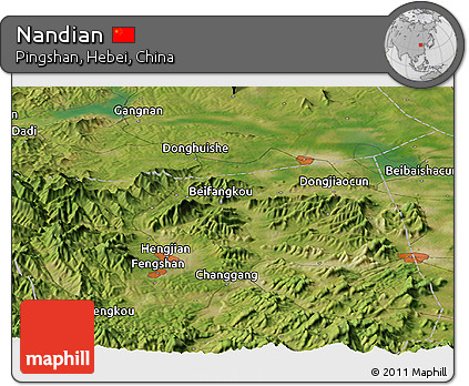 Satellite Panoramic Map of Nandian