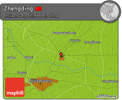 Physical 3D Map of Zhengding