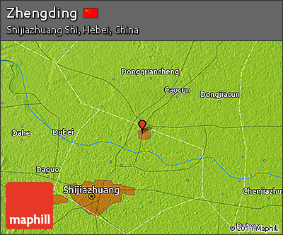 Physical 3D Map of Zhengding