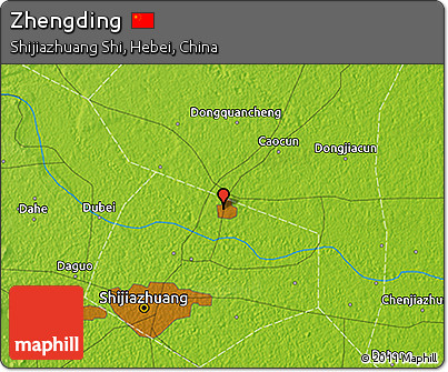 Physical 3D Map of Zhengding