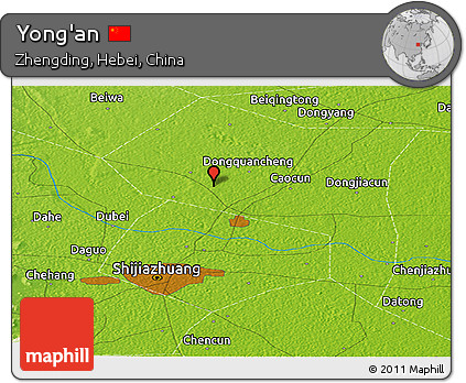Physical Panoramic Map of Yong'an