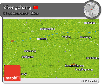 Physical Panoramic Map of Zhengzhang