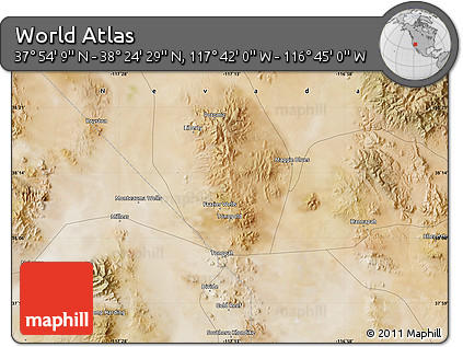 Satellite Map of the Area around 38° 9' 19" N, 117° 13' 29" W