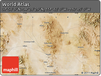 Satellite Map of the Area around 38° 9' 19" N, 117° 13' 29" W